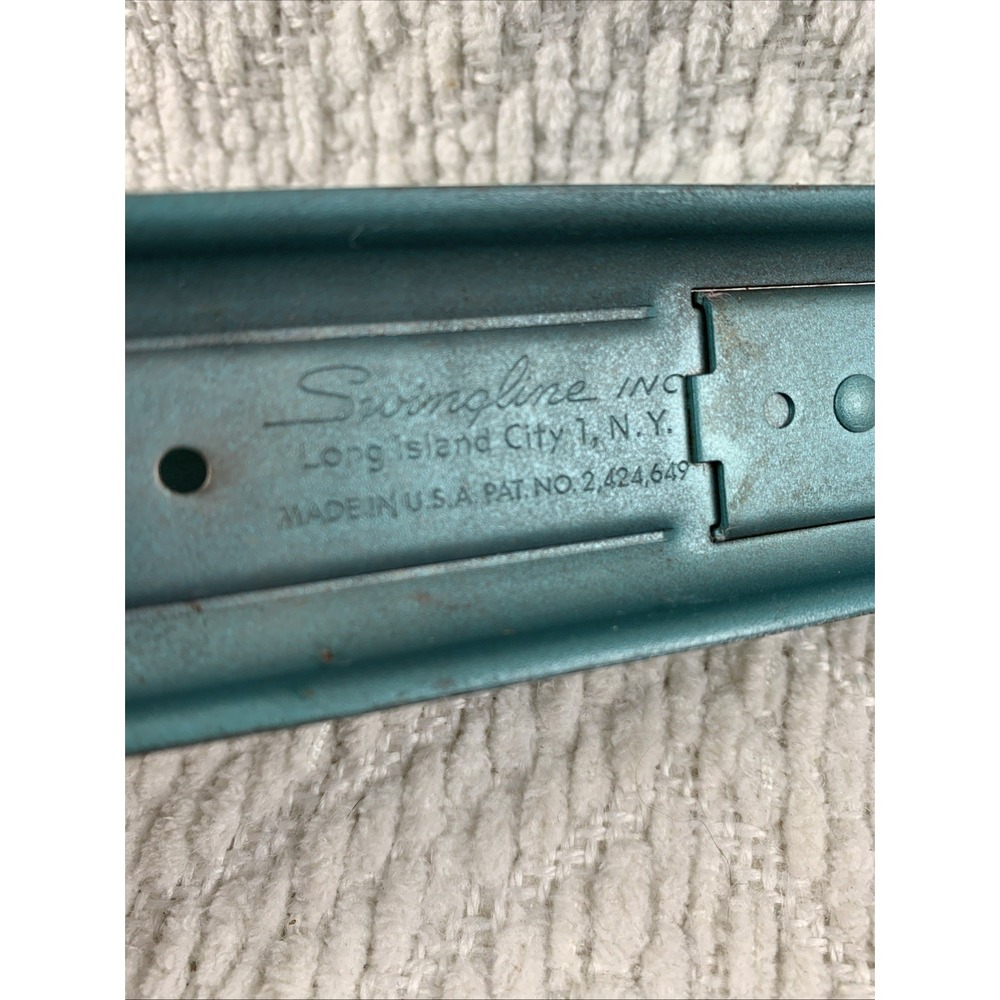 Vintage‎ Swingline CUB Stapler Teal Made in USA Teal Green 5.25" Long - Picture 13 of 15
